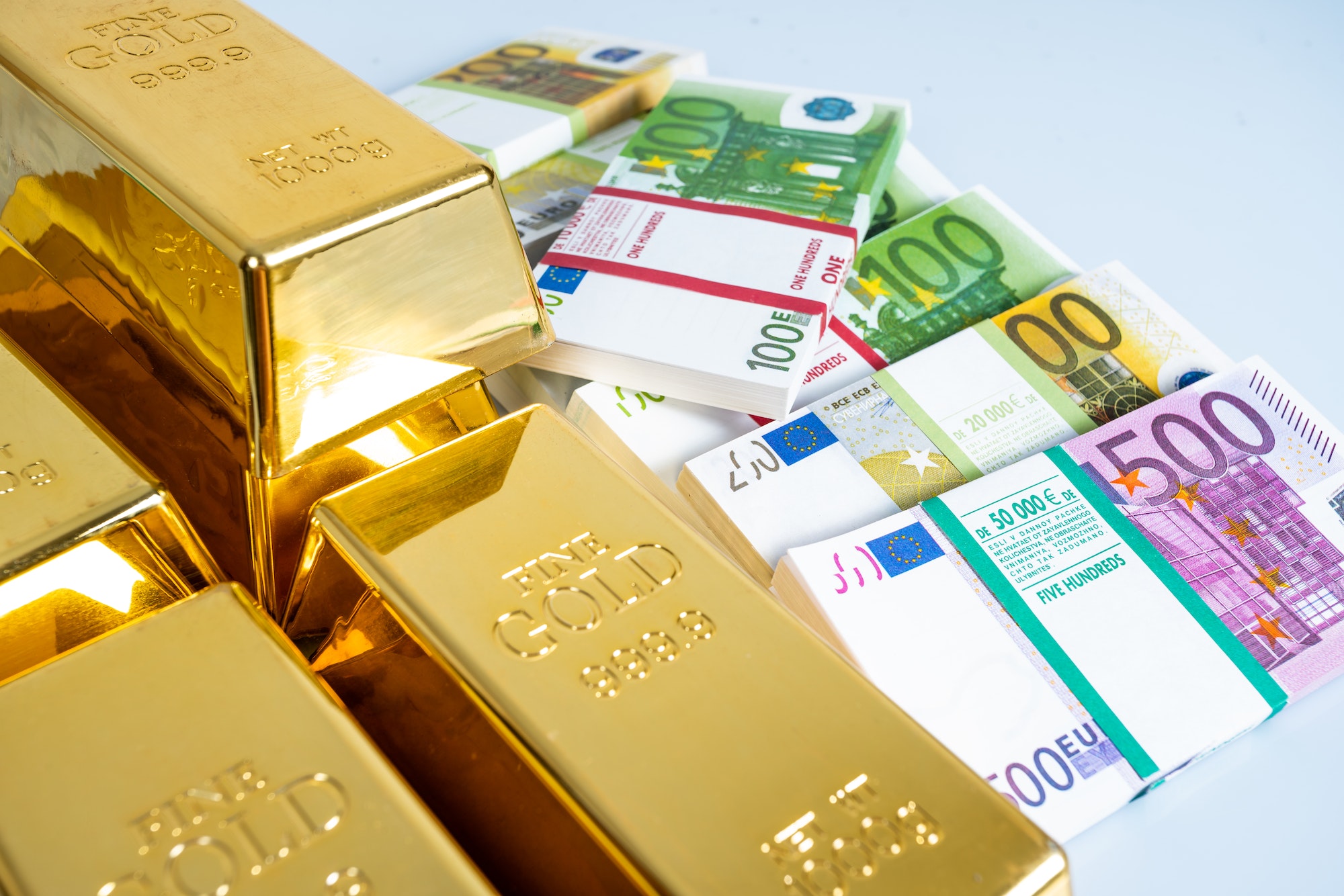 Money and Gold. gold bullions. Financial concept